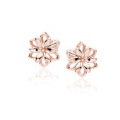 Cercei argint placati cu aur roz floare DiAmanti Z1580E_G-DIA